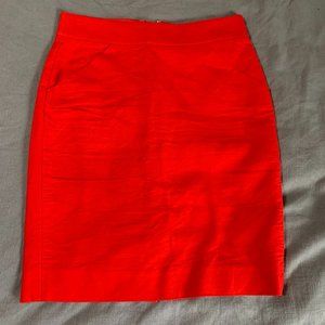 J. Crew Bright Coral Pencil Skirt Size 2